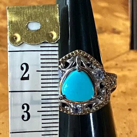 Genuine Sleeping Beauty Turquoise Tanzanite Sterling Silver Ring Size 6 - Picture 6 of 8